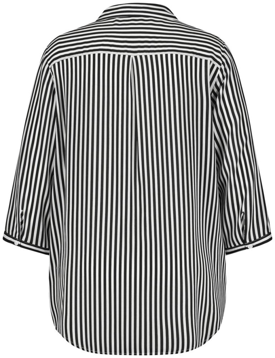 Blouses SAMOON | Blouse Met 3/4-Mouwen En Streepdessin