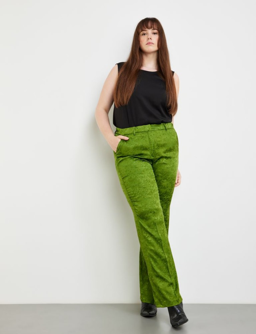 Broeken SAMOON | Glanzende Jacquard Broek Greta