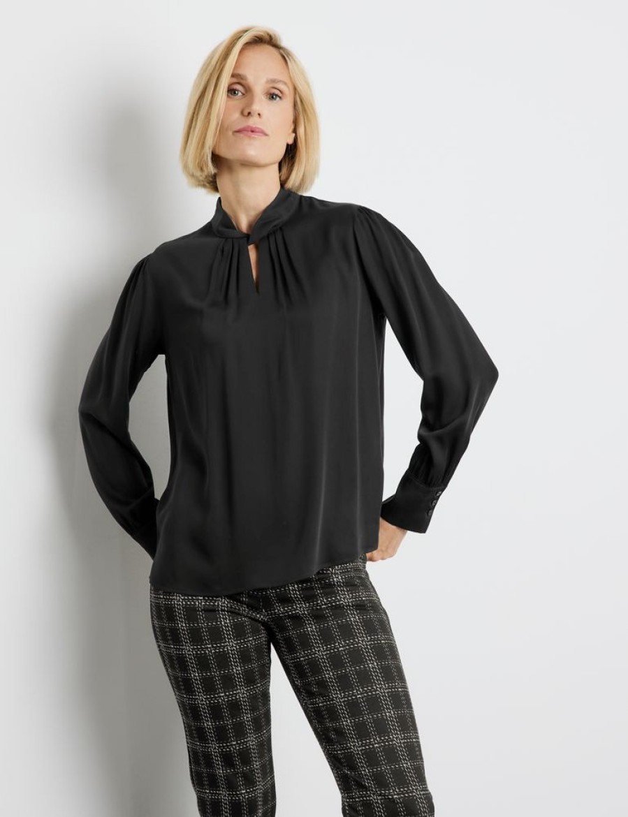 Blouses GERRY WEBER | Soepele Blouse Met Decoratieve Hals