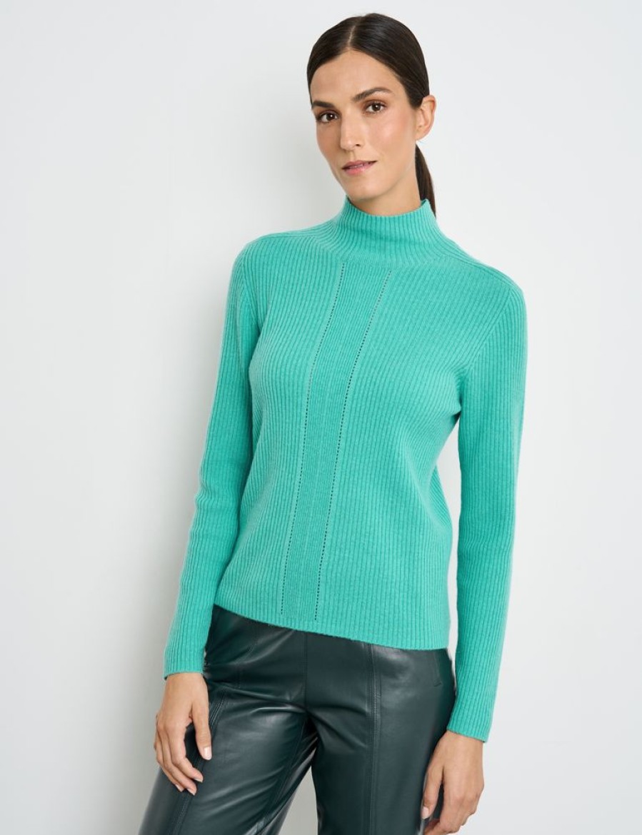 Knitwear GERRY WEBER | Trui Met Kasjmier En Mooie Deelnaad