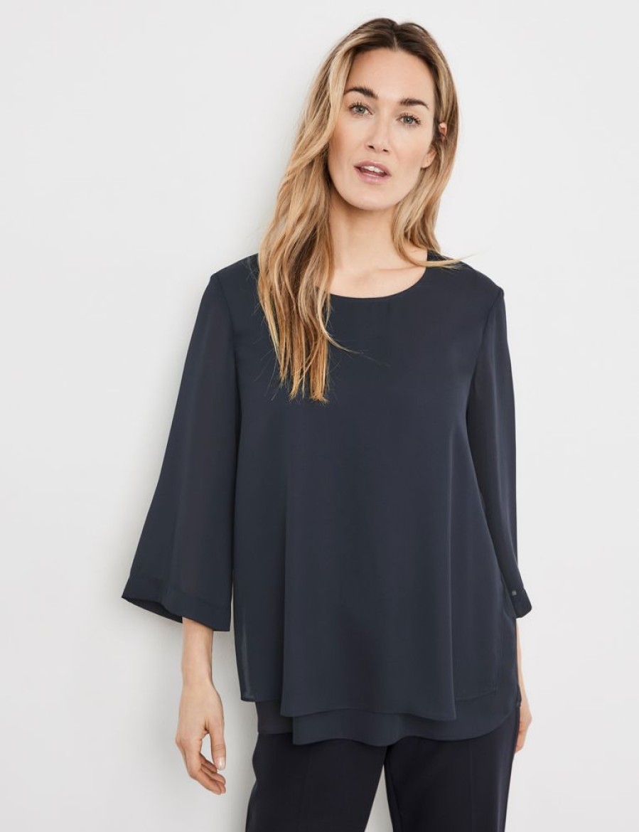 Blouses GERRY WEBER | Blouse Met 3/4-Mouwen En Laagjeslook