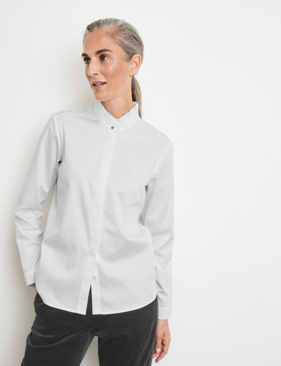 Blouses GERRY WEBER | Blouse Met Gerimpelde Opstaande Kraag