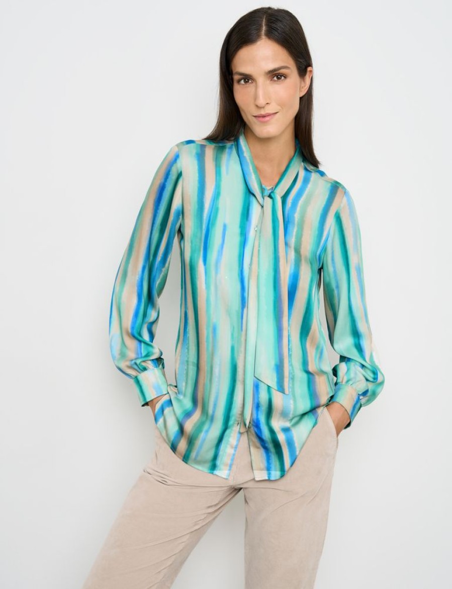 Blouses GERRY WEBER | Soepele Blouse Met Strikkraag