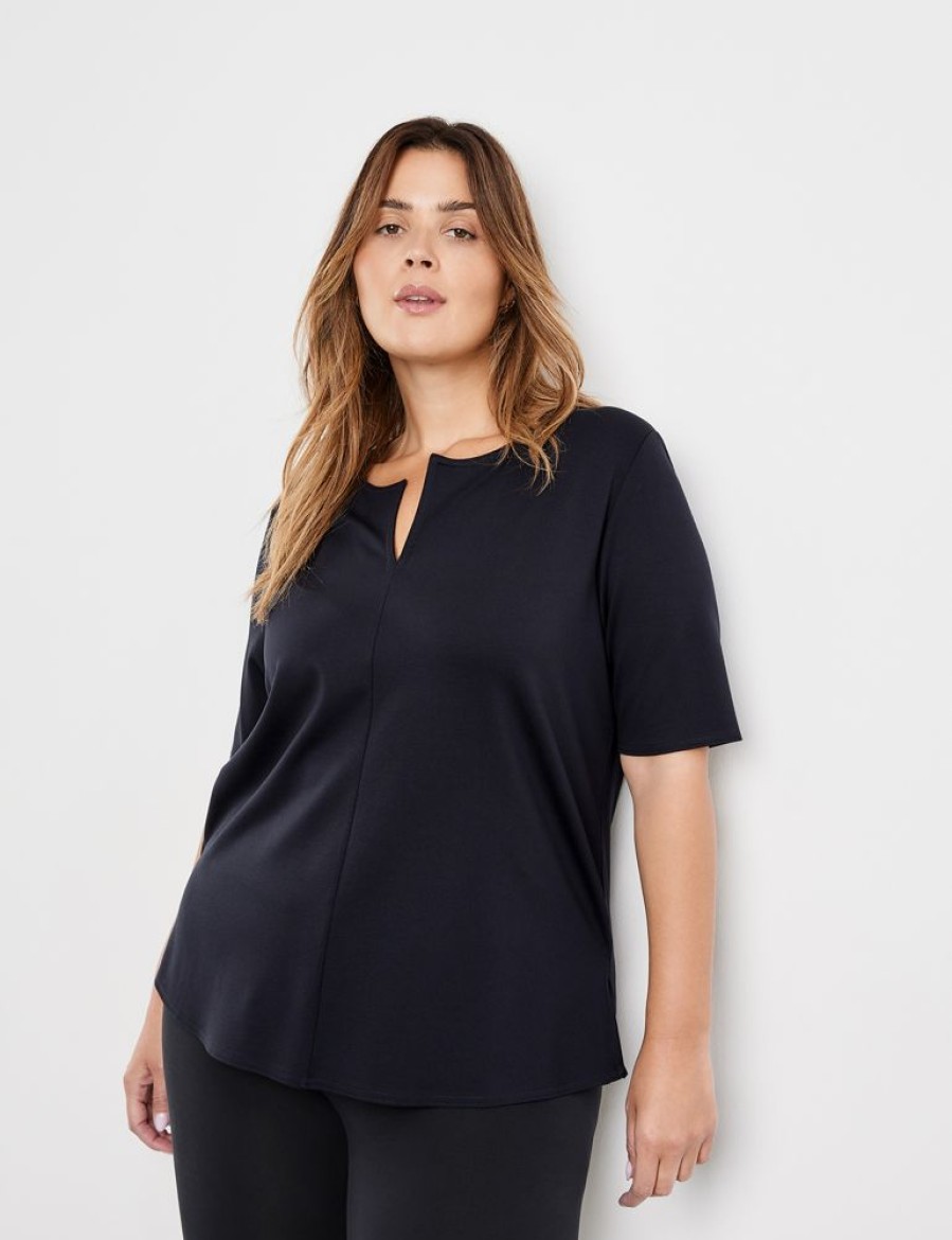 Shirts SAMOON | Basic Shirt Met Halflange Mouwen