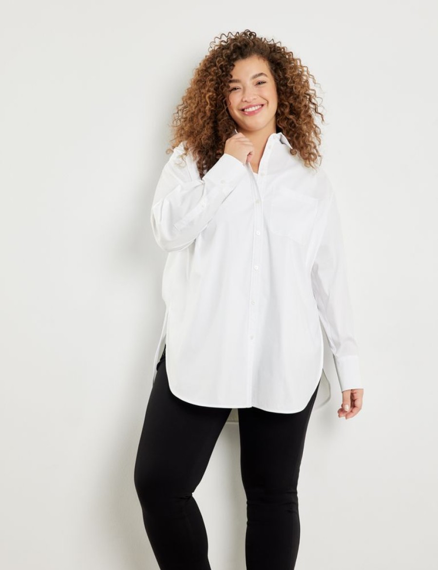 Blouses SAMOON | Klassieke Lange Blouse Organic Cotton