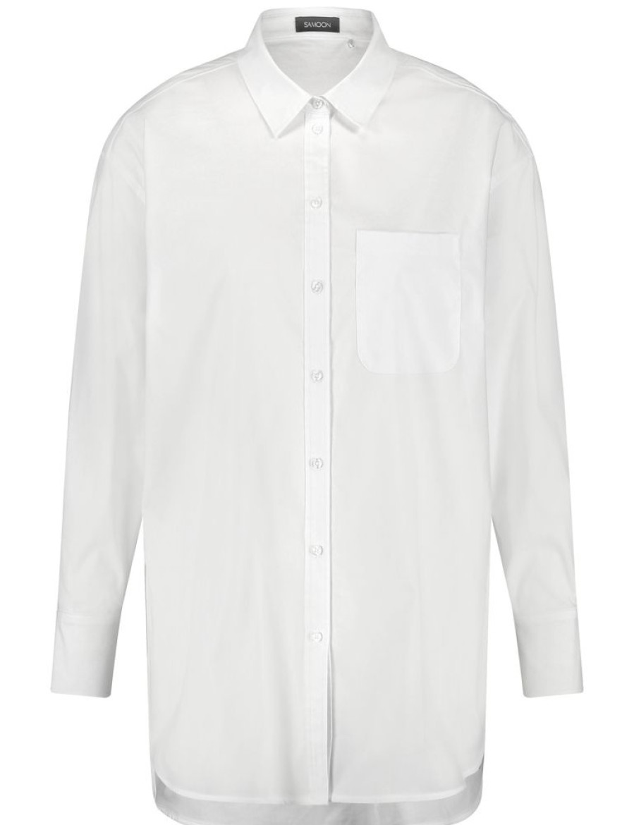 Blouses SAMOON | Klassieke Lange Blouse Organic Cotton