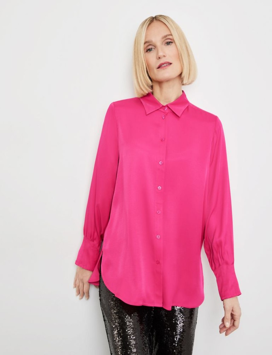 Blouses GERRY WEBER | Minimalistische Blouse Met Zijsplitten En Gedrapeerde Manchetten