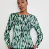 Blouses GERRY WEBER | Blouseshirt Met Motief En Diverse Materialen