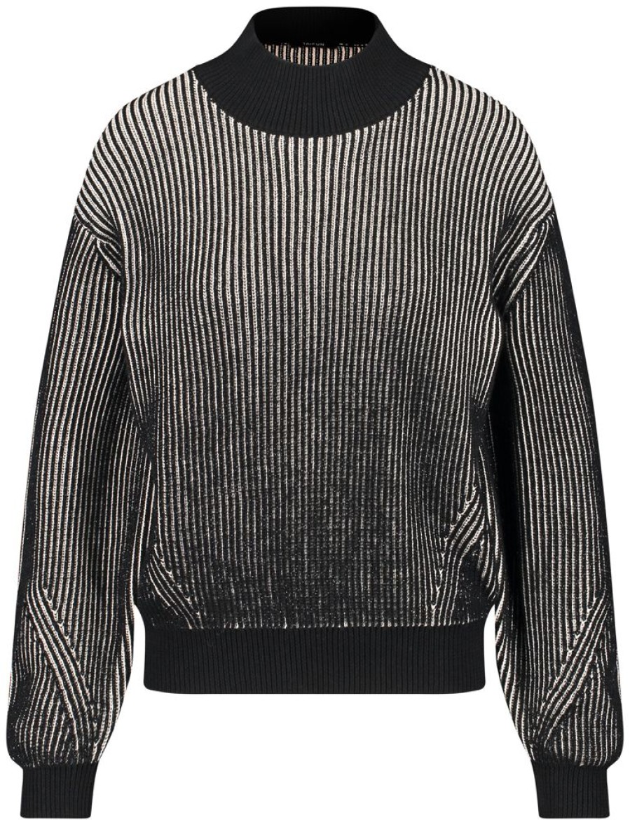 Knitwear TAIFUN | Ribtrui Met Glinstereffect