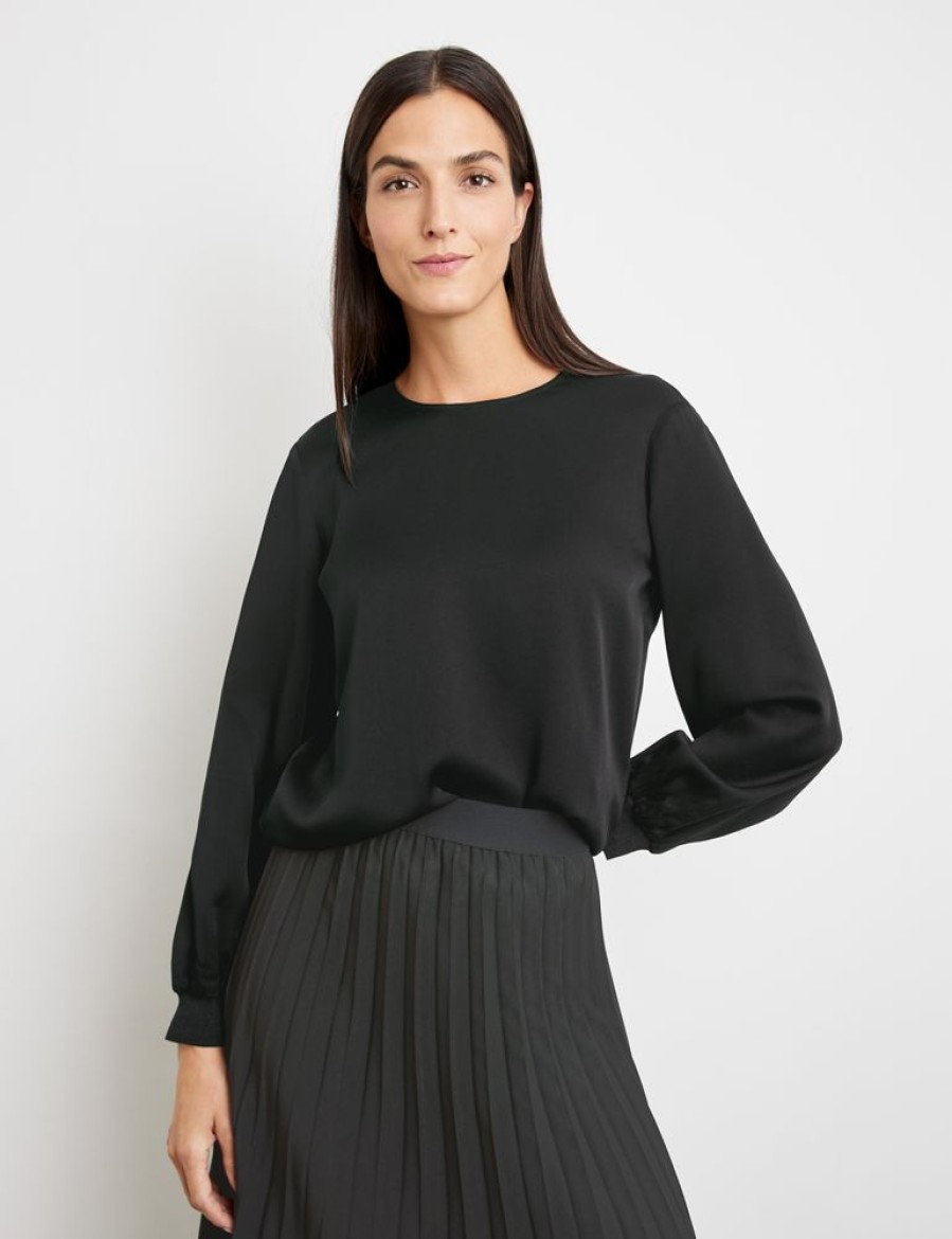 Blouses GERRY WEBER | Soepele Blouse Met Glanzende Mouwboorden