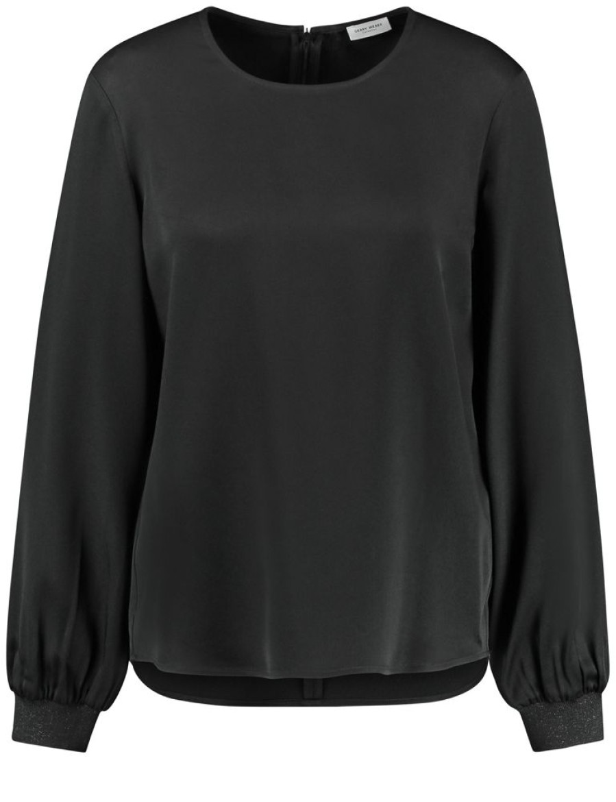 Blouses GERRY WEBER | Soepele Blouse Met Glanzende Mouwboorden