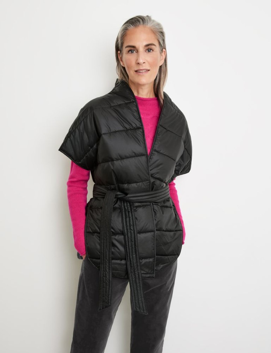 Jassen & Mantels GERRY WEBER | Bodywarmer Met Oversized Schouders En Strikceintuur