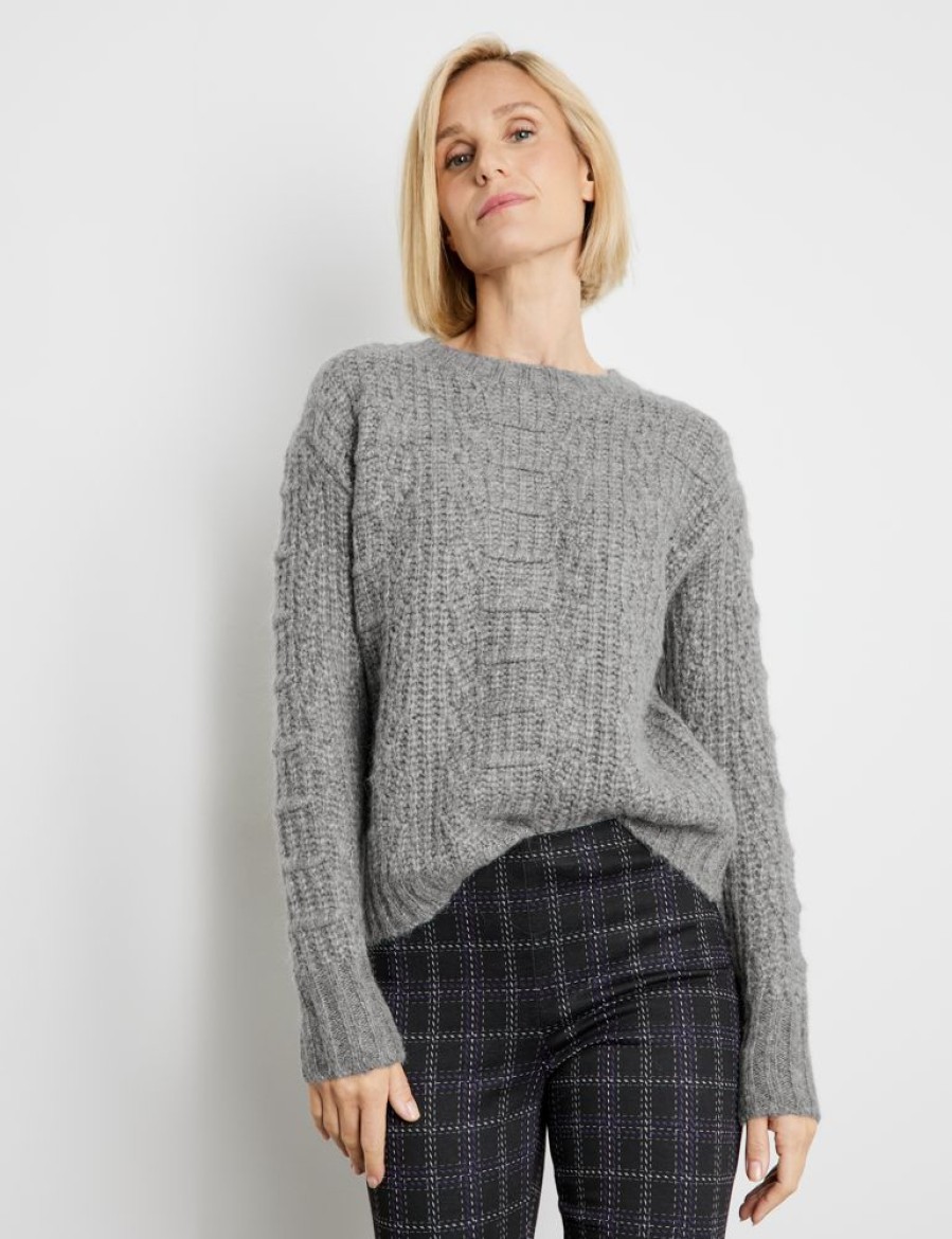 Knitwear GERRY WEBER | Wollen Trui Met Gestructureerd Breisel