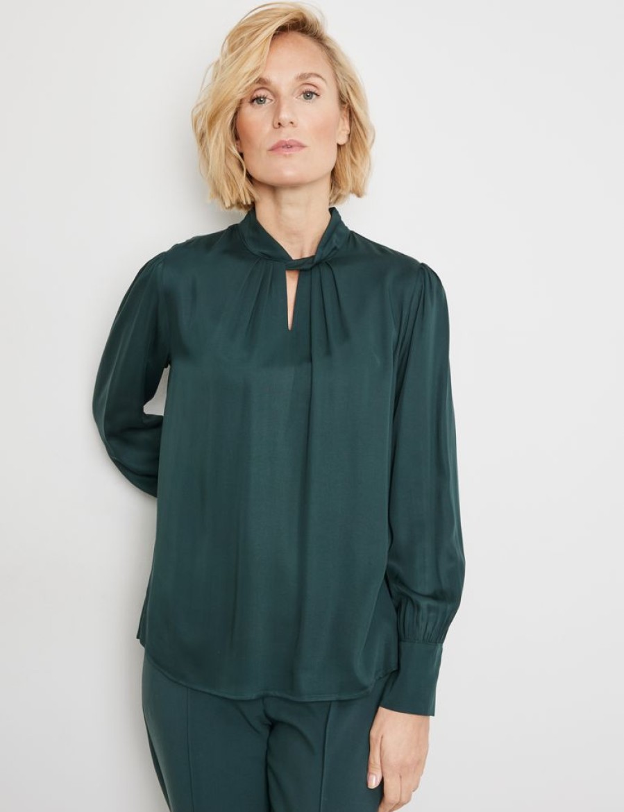 Blouses GERRY WEBER | Soepele Blouse Met Decoratieve Hals