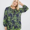 Blouses SAMOON | Casual Blouse Met Plastron Met Biezen