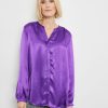 Blouses GERRY WEBER | Gesatineerde Blouse Met Afgeronde Zoom