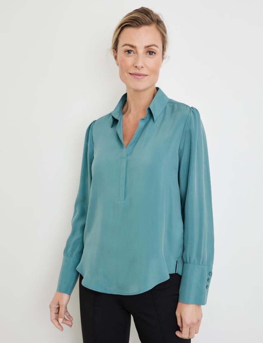 Blouses GERRY WEBER | Soepele Blouse Met Langer Achterpand En Zijsplitten