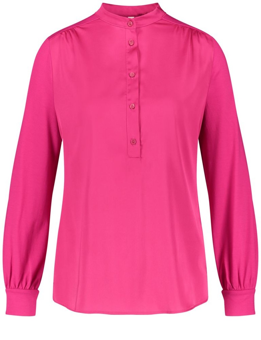 Blouses GERRY WEBER | Blouseshirt Met Knoopsluiting En Opstaande Kraag