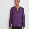 Blouses GERRY WEBER | Blouse Van Satijn Met Tuniekhals